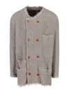 Magliano Relaxed Fit Double-breasted Jacket In Gray