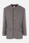 Magliano Herringbone Single Breasted Jacket In Gray