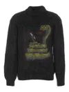 Magliano Embroidered Graphic Knitted Sweater Long Sleeves In Black