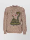 Magliano Knit Pattern Crew Neck Sweater With Embroidery