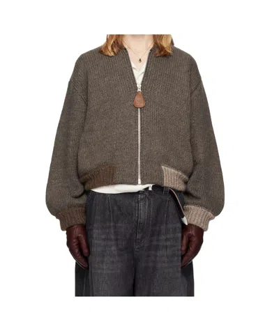 Magliano Knitted Zipper Casual Jacket In Brown