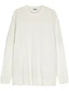 Magliano Crew Neck Cotton Sweater With Layered Effect