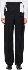 Magliano Black Link Double Pleats Trousers In Black