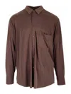 Magliano Chocolate Stretch Cupro Liquid Shirt In Brown