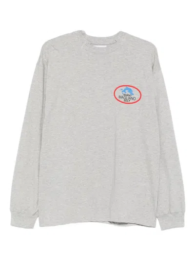 Magliano Logo-motif Long-sleeve Sweatshirt In White