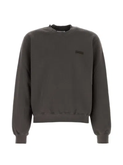 Magliano Cotton Sweatshirt Ribbed Cuffs And Hem In Brown