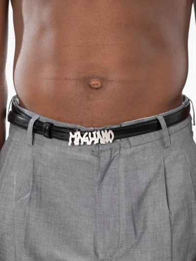 Magliano Logo-plaque Slim Belt In Red