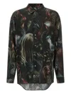 Magliano Wig Motif All-over Print Shirt With Asymmetric Hem In Multi