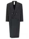 Magliano Double Breasted Coat Notched Lapels In Black