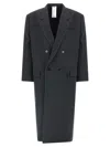 Magliano Double Breasted Coat Notched Lapels In Blue
