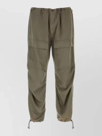 Magliano Lyocell Cargo Trousers Relaxed Fit Zip In Green