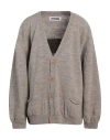 Magliano Man Cardigan Taupe Size L Wool In Grey