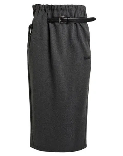 Magliano Man Midi Skirt Grey Size S Cotton, Leather