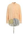 Magliano Man Shirt Apricot Size Xl Viscose, Silk In Orange