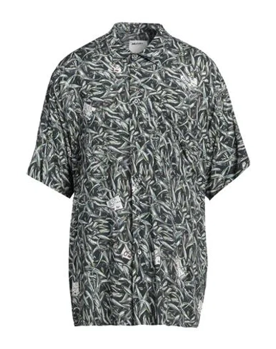 Magliano Man Shirt Dark Green Size L Viscose In Multicolor