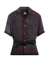 Magliano Man Shirt Plum Size S Silk, Cotton In Purple