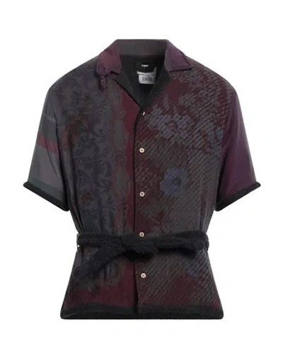Magliano Man Shirt Plum Size S Silk, Cotton In Purple