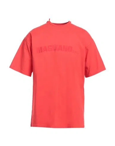 Magliano Man T-shirt Coral Size Xl Cotton, Elastane In Red