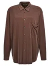 Magliano Stretch Cupro Liquid Shirt With Chest Pocket In Maroon