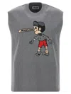 Magliano Graphic Print Crew Neck Sleeveless Top In Gray