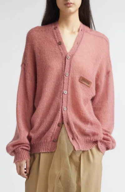 Magliano Mélange Mohair & Wool Cardigan In Pink