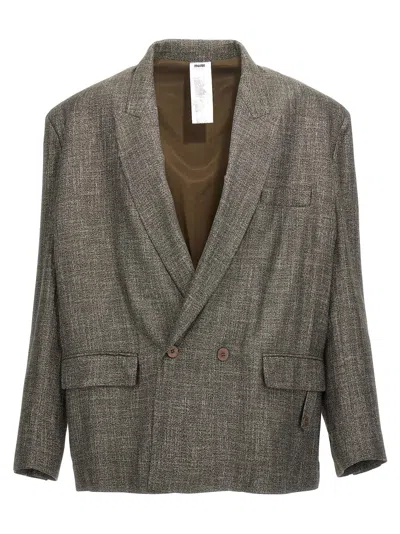 Magliano 'melton Doppiopetto' Blazer In Gray