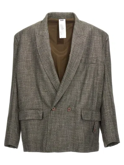 Magliano 'textured Double Breasted Blazer' In Gray