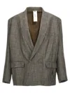 Magliano 'textured Double Breasted Blazer' In Grey