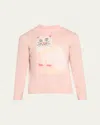Magliano Men's Cat Intarsia Sweater In Pink
