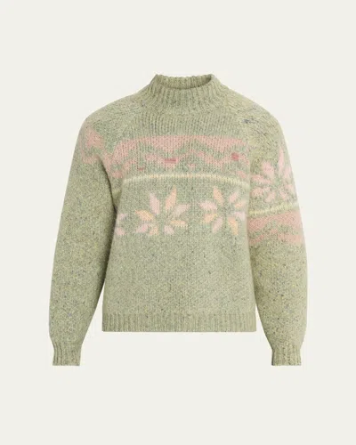 Magliano Men's Drunk Alpaca Wool Crewneck Sweater In Green