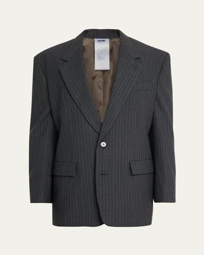 Magliano Men's Pinstripe Wool-blend Two-button Jacket In Multi