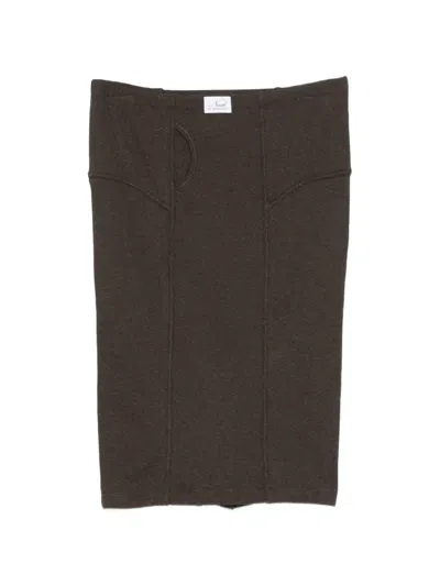 Magliano Nudo Mutanda Mini Skirt In Brown