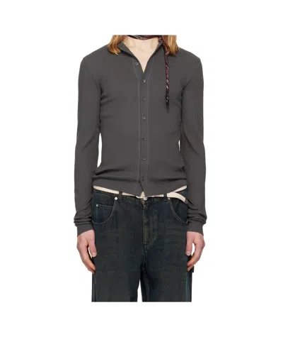 Magliano Nudo Serafino Button-down Knitwear In Black