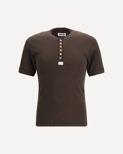 Magliano Nudo Small Serafino T-shirt In Brown