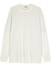 Magliano Crew Neck Cotton Sweater With Layered Effect In Beige