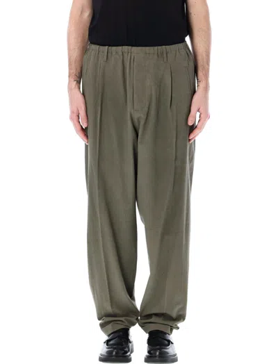 MAGLIANO OLIVE WRINKLED-EFFECT PANTS