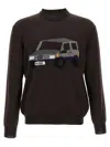 Magliano Graphic Crew Neck Long Sleeve Sweater In Brown