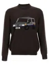 Magliano Graphic Crew Neck Long Sleeve Sweater In Brown