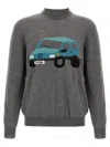 Magliano Graphic Design Crew Neck Long Sleeve Sweater In Gray