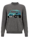 Magliano Graphic Design Crew Neck Long Sleeve Sweater In Gray