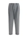 Magliano Pleated Elastic Waist Trousers With Back Pocket In Blue