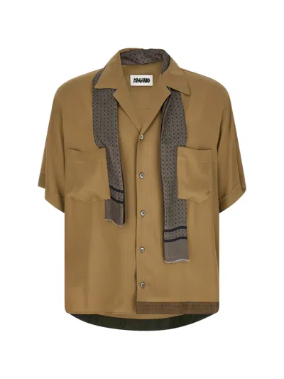 Magliano Pasolini Shirt Short Sleeves Spread Collar In Green