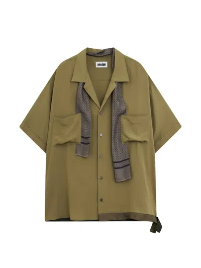 Magliano Pasolini Scarf-detail Shirt In Green