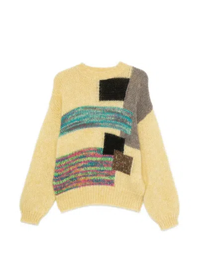 Magliano Pasta Intarsia-knit Sweater In Yellow