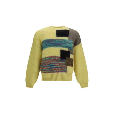 Magliano Pasta Intarsia-knit Sweater In Yellow