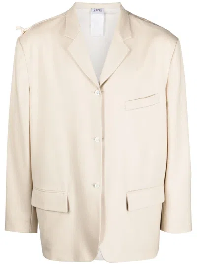 Magliano Patchwork-panel Single-breasted Blazer In Beige