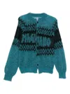 Magliano Patterned Buttoned Cardigan In Blue