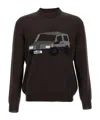 Magliano Graphic Crew Neck Long Sleeve Sweater In Black