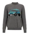 Magliano Graphic Design Crew Neck Long Sleeve Sweater In Gray