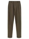 Magliano Elastic Waistband Cuffed Hem Trousers In Brown